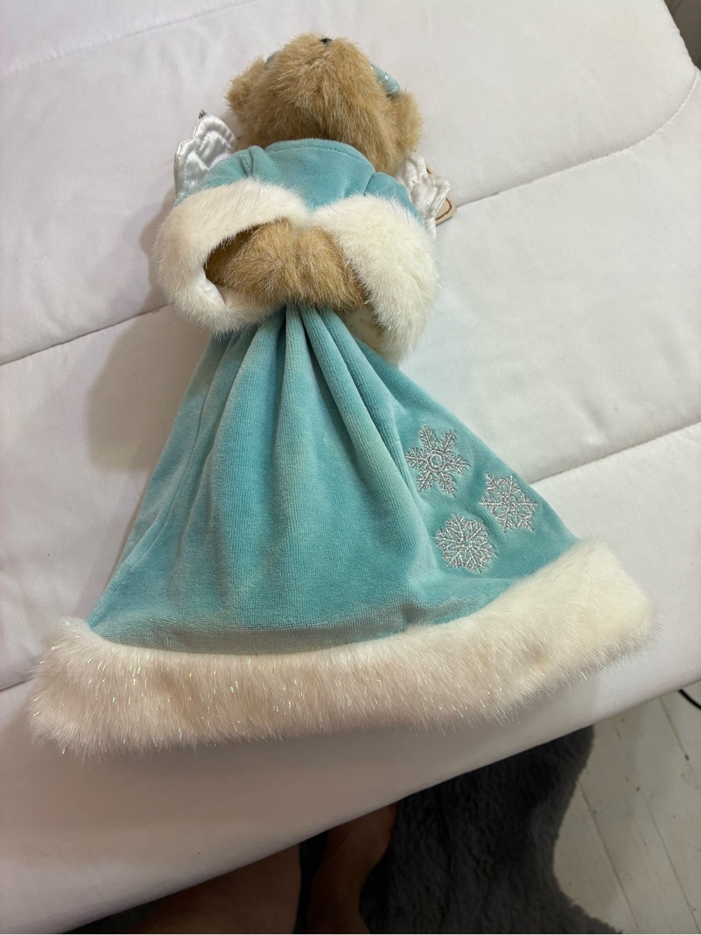 Boyds Bears Teal and White Angel Bear Holiday Figurine teal color - Picture 4 of 4